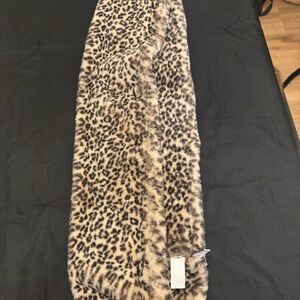 LOFT Leopard Print Faux Fur Scarf
